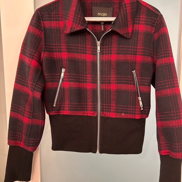 Maje fall lumberjack jacket, size 38 or small/medium - Picture 4 of 4